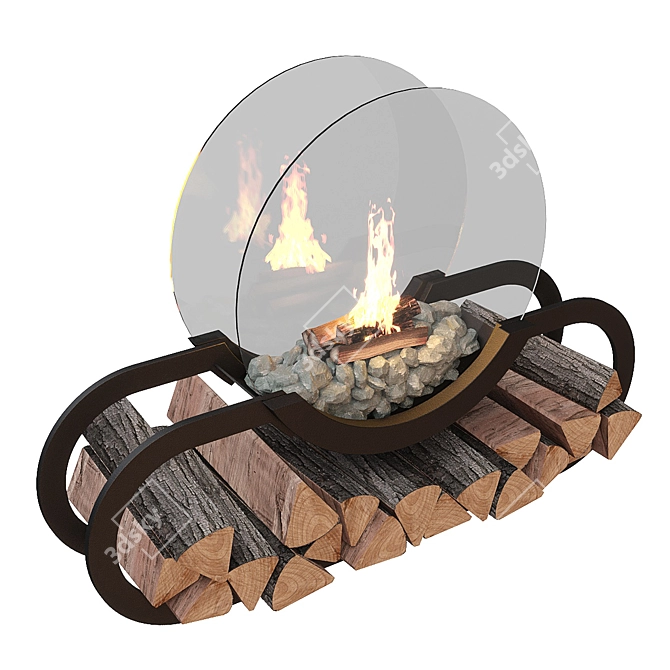 Sigma Max 2: Stylish Steel-Framed Fireplace 3D model image 1