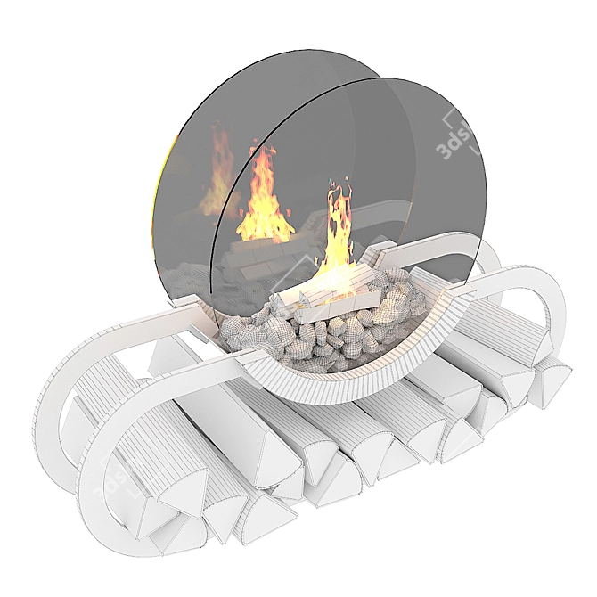 Sigma Max 2: Stylish Steel-Framed Fireplace 3D model image 3