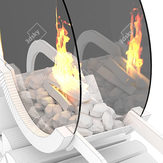 Sigma Max 2: Stylish Steel-Framed Fireplace 3D model image 4