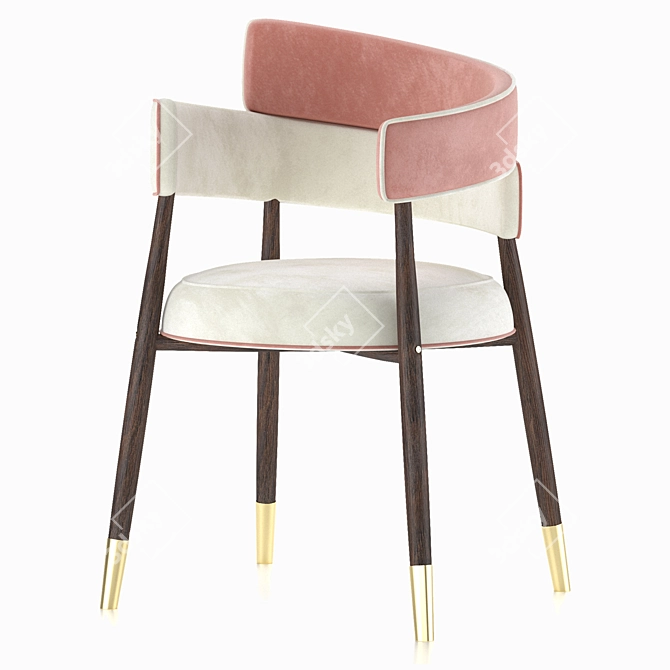 Luxurious Velvet Accent Chair 3D model image 1