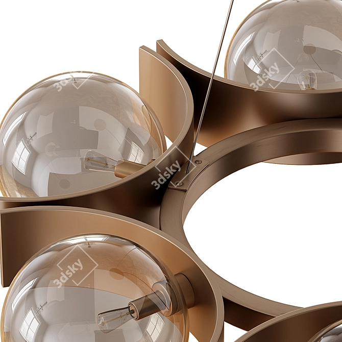 Elegant Champagne Glass Allis Chandelier 3D model image 5