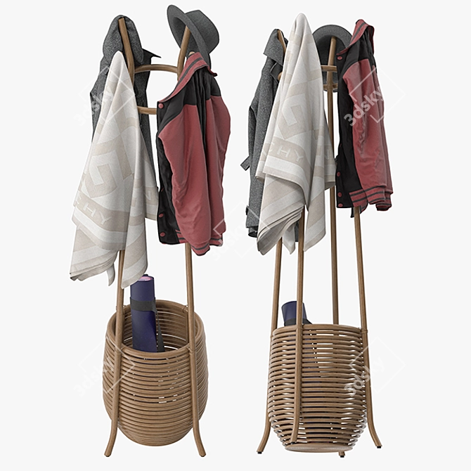 Omera Coat Rack: Stylish and Functional 3D model image 2