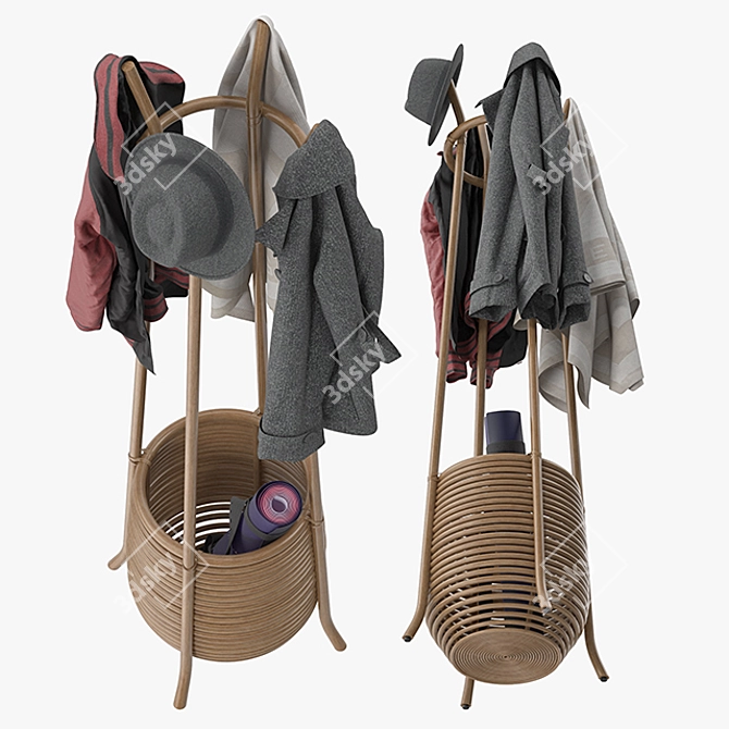 Omera Coat Rack: Stylish and Functional 3D model image 3