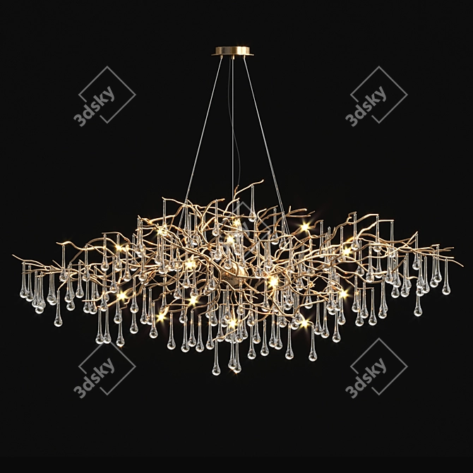 Elegant Serip Bijout Chandelier 3D model image 2