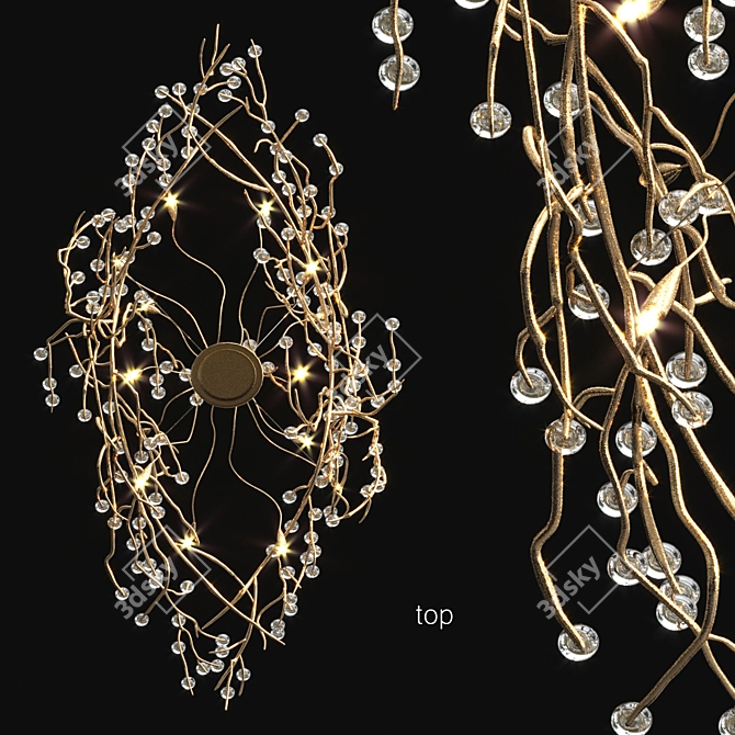 Elegant Serip Bijout Chandelier 3D model image 3