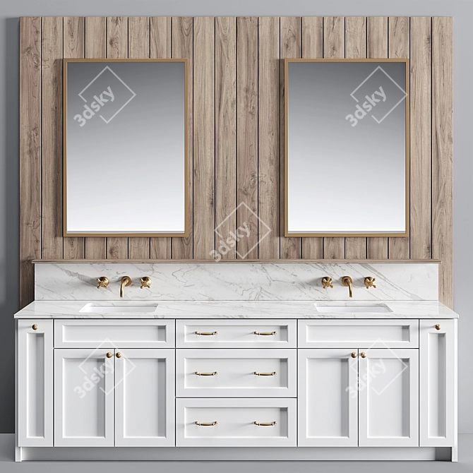 Modern Bathroom Furniture Set 3D model image 1