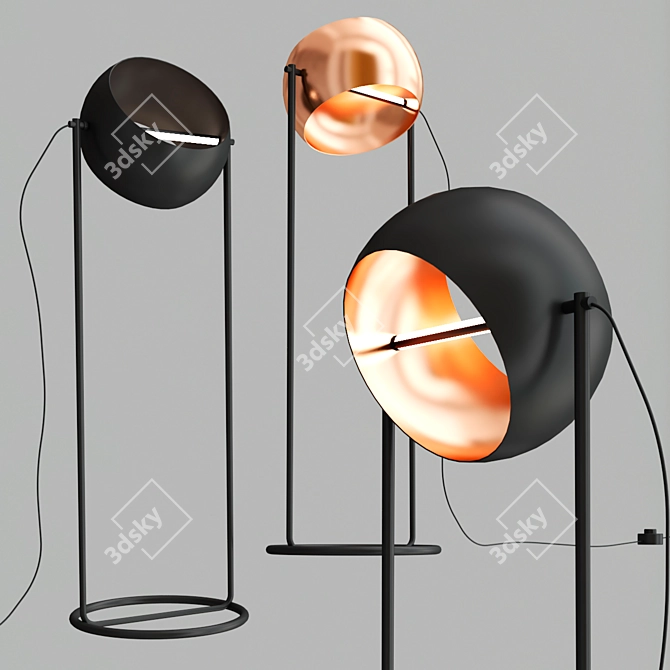 Elegant Italian Globe Floor Lamp 3D model image 1