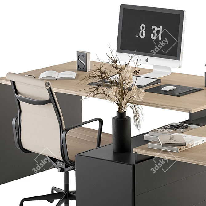 Elegant Office Furniture Set 3D model image 4