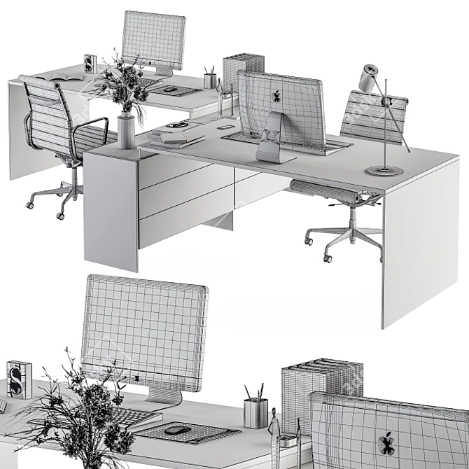 Elegant Office Furniture Set 3D model image 6