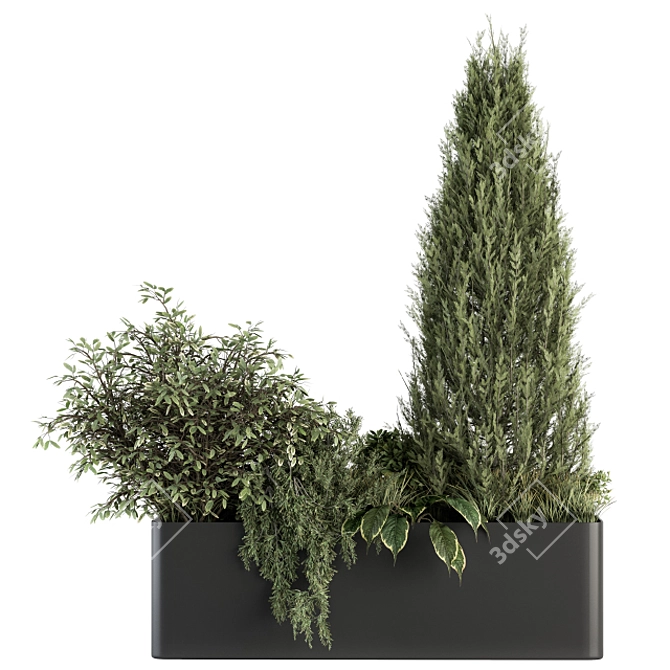 Green Oasis: Outdoor Plant Box Set 3D model image 1