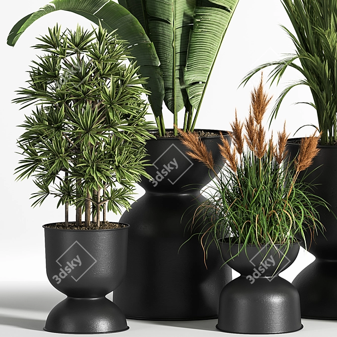 Sleek Indoor Plant Set 06 3D model image 3