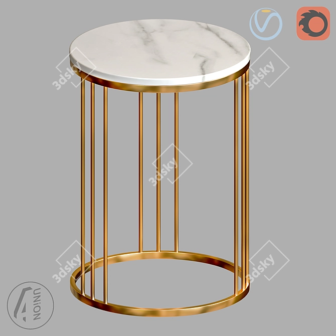 Modern Round Table with Elegant Design 3D model image 1