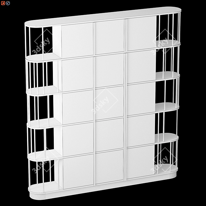 Elegant Glass Door Shelving 3D model image 2