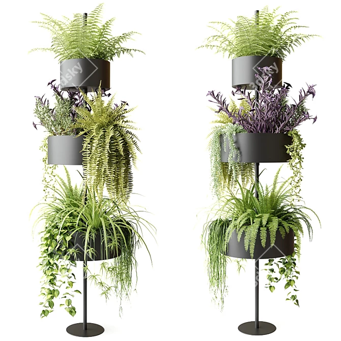 Title: SØYLE Vertical Planter for Greenery 3D model image 1