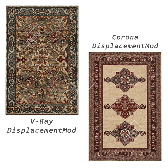 Versatile Set of 6 Rugs with 3D Models 3D model image 2