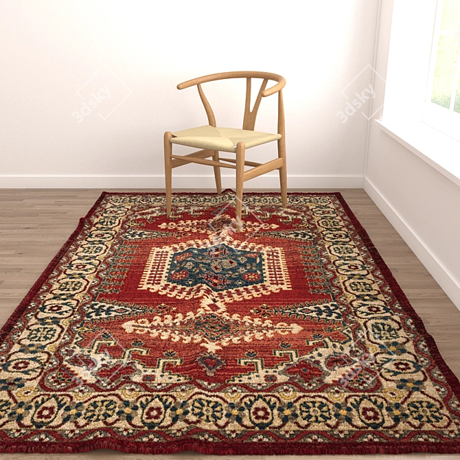 Versatile Set of 6 Rugs with 3D Models 3D model image 4