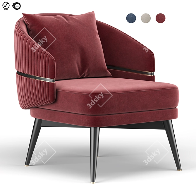 Sleek and Stylish Billy Armchair 3D model image 1