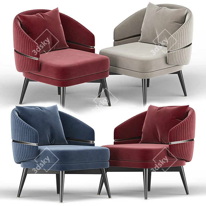 Sleek and Stylish Billy Armchair 3D model image 2