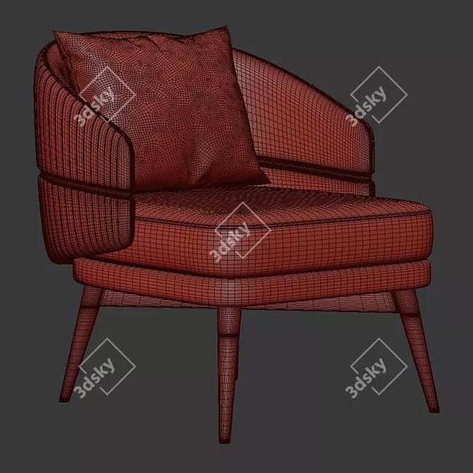 Sleek and Stylish Billy Armchair 3D model image 5