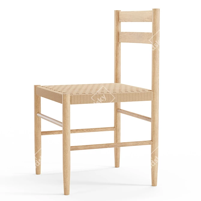 Elegant Danish Woven Chair 3D model image 2