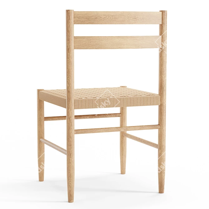 Elegant Danish Woven Chair 3D model image 4