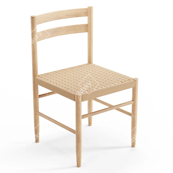 Elegant Danish Woven Chair 3D model image 5