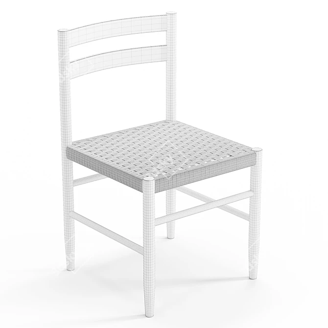 Elegant Danish Woven Chair 3D model image 6