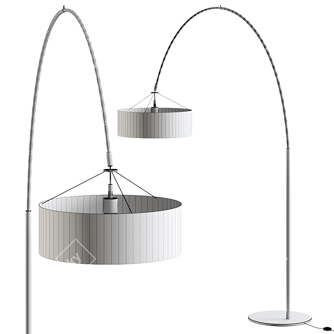 Modern Steel Arc Floor Lamp 3D model image 2