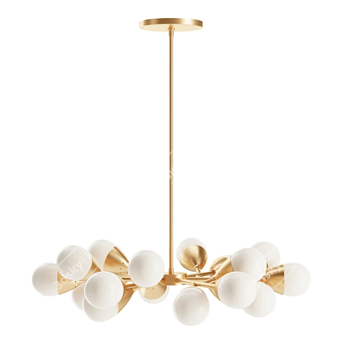 Milk Glass Holden Chandelier 3D model image 2