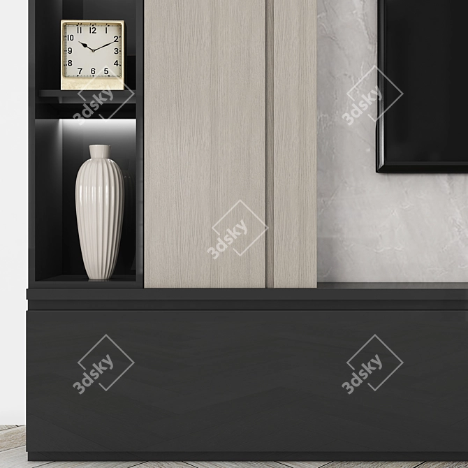 Modern TV Wall Unit 65 3D model image 3