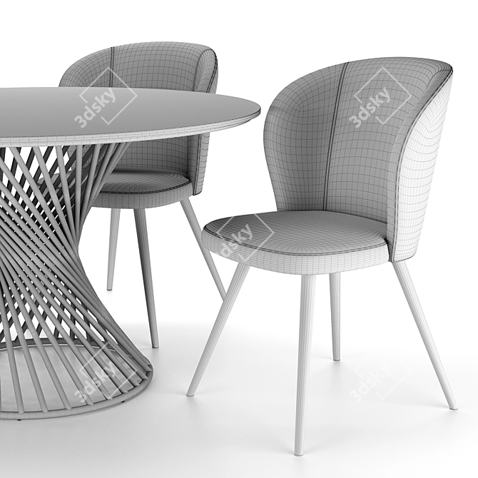 Minimalist Odri Chair and Tornado Table 3D model image 5