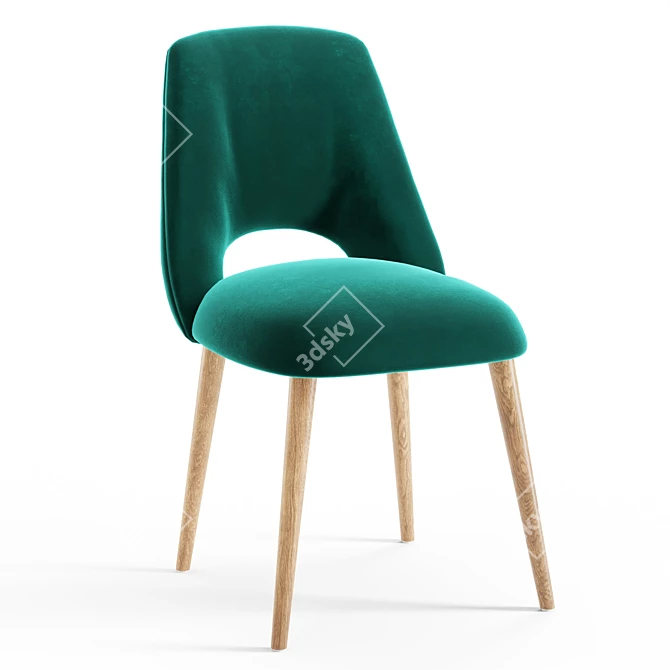 Modern Cotton Weave Dining Chair 3D model image 1