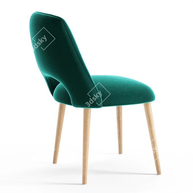 Modern Cotton Weave Dining Chair 3D model image 2