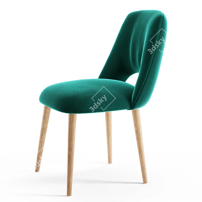 Modern Cotton Weave Dining Chair 3D model image 3