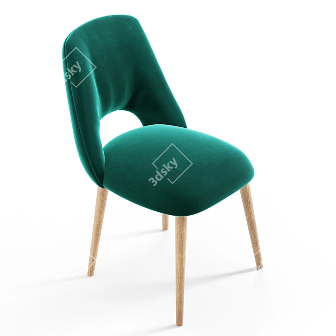 Modern Cotton Weave Dining Chair 3D model image 5