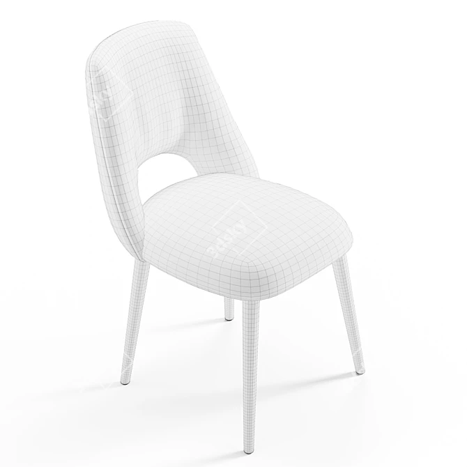 Modern Cotton Weave Dining Chair 3D model image 6