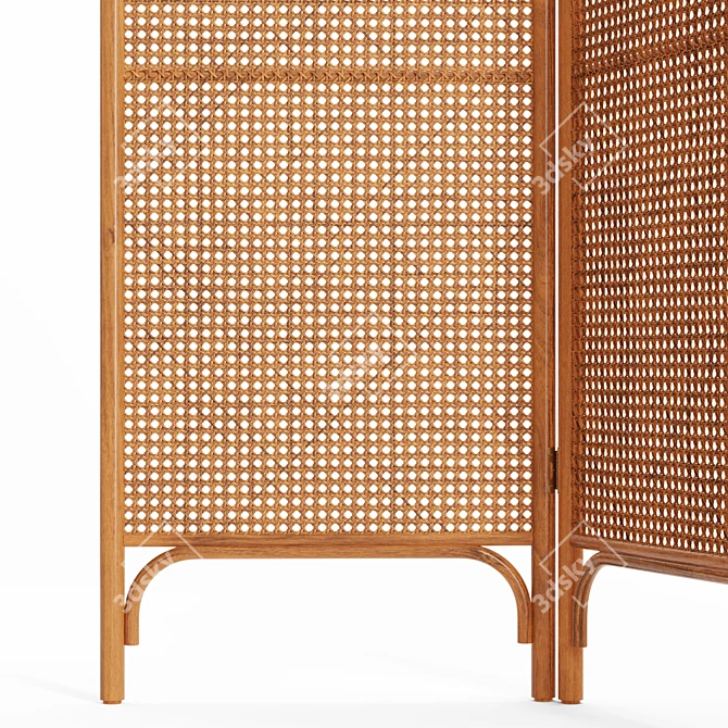 Ria Rattan Room Divider: Boho-Inspired and Functional 3D model image 5