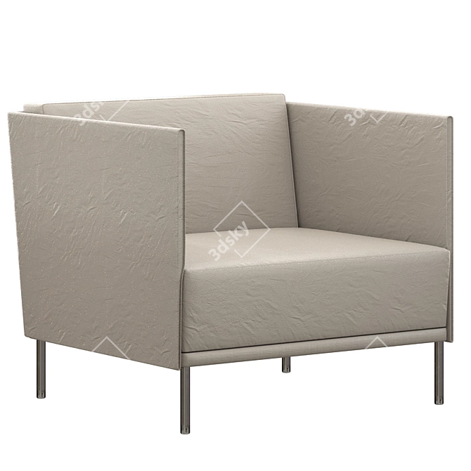 Sophisticated Leather Armchair 3D model image 3