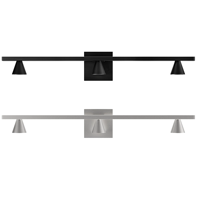 Elegant Dune Wall Sconce: Black & Nickel 3D model image 2