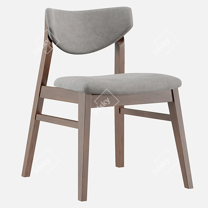 RAGNAR Stool: Stylish Fabric and Wood Chair 3D model image 2