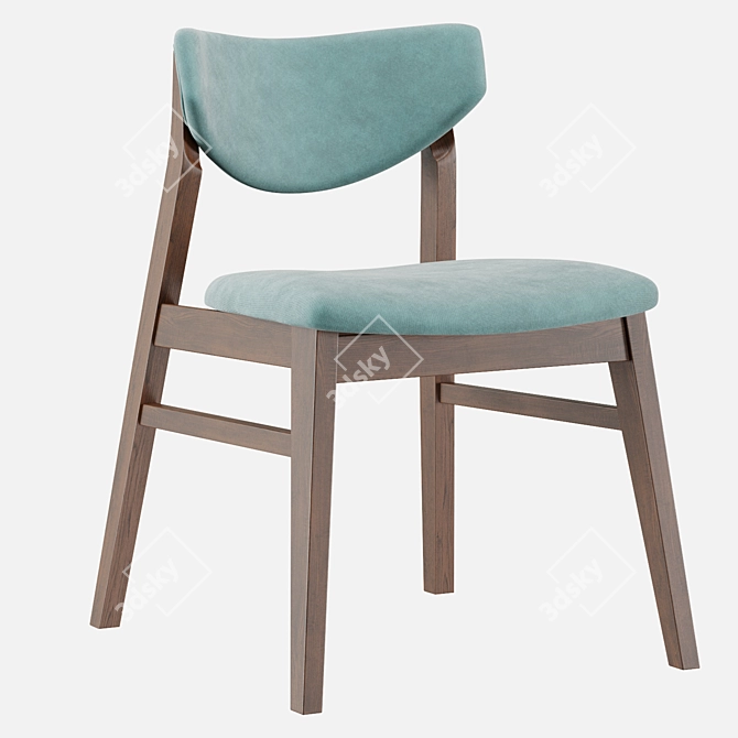 RAGNAR Stool: Stylish Fabric and Wood Chair 3D model image 6