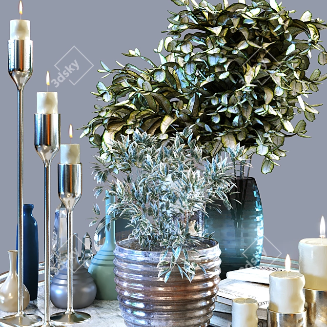 Elegant Decoration Set 2015 3D model image 2