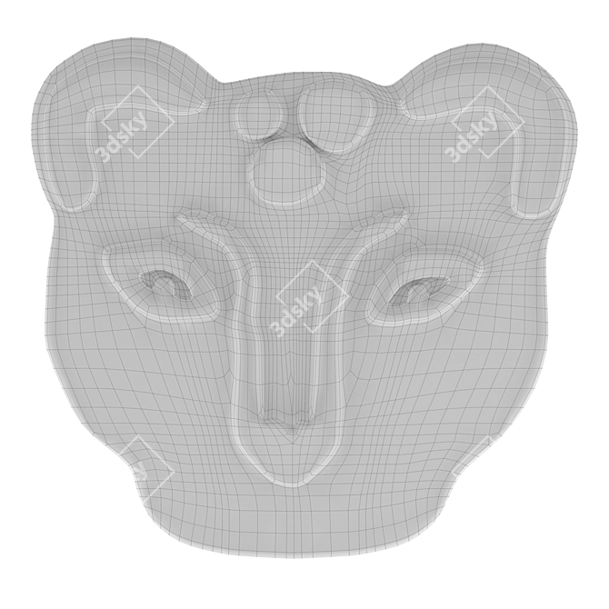 Leopard Head Tufted Rug 3D model image 3