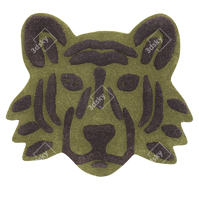 Wild Tiger Rug: Ferocious Style for Your Space 3D model image 1