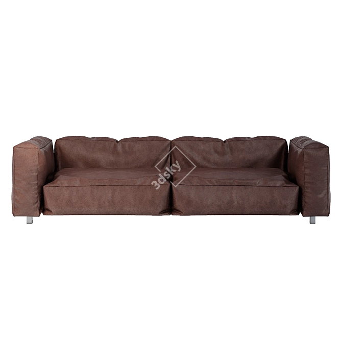 Edra Leather Sofa: Elegant, Spacious, and Comfortable 3D model image 3