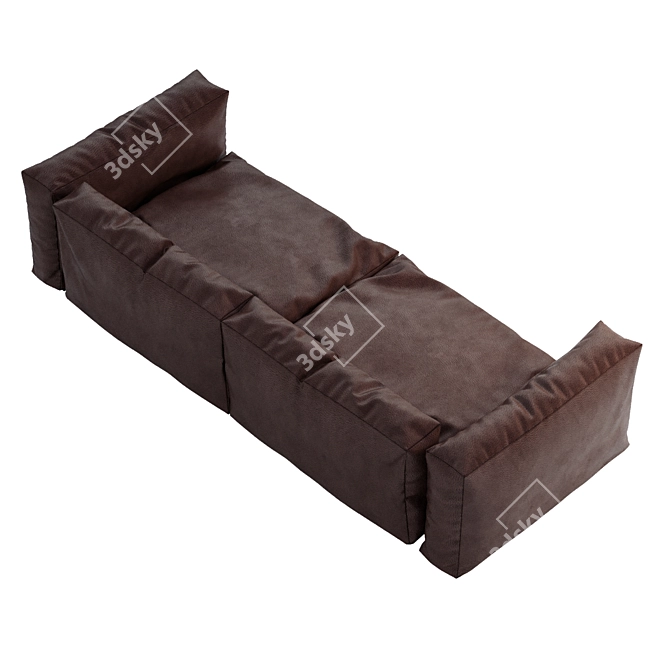 Edra Leather Sofa: Elegant, Spacious, and Comfortable 3D model image 6