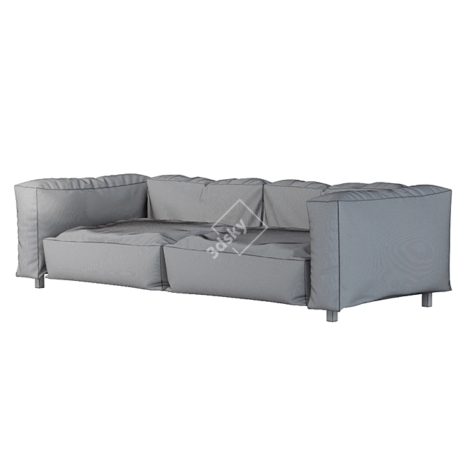 Edra Leather Sofa: Elegant, Spacious, and Comfortable 3D model image 7