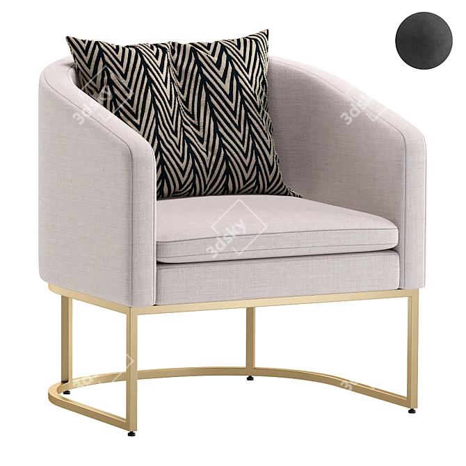 Elegant Lewis Armchair: Timeless Comfort 3D model image 1