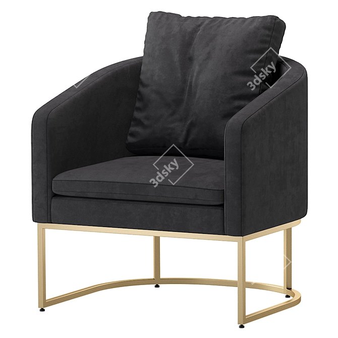 Elegant Lewis Armchair: Timeless Comfort 3D model image 2