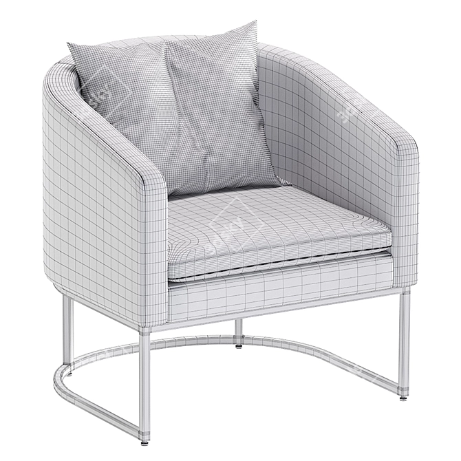 Elegant Lewis Armchair: Timeless Comfort 3D model image 7